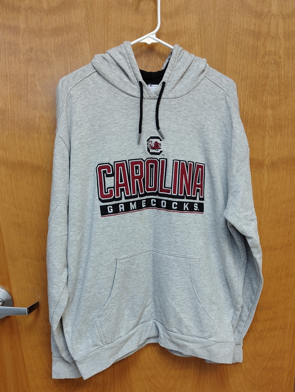 Champion Light Heatherd Gray Carolina Gamecocks Hoodie with Embroidered Logo